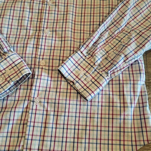 Porter & Ash Spread Collar Long Sleeved Button Down Dress Shirt Mens Size XL - Picture 2 of 9